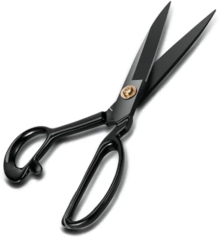 10-Inch Fabric Scissors - High Carbon Steel Sharp Tailor Scissors for Cutting Fabric, Clothes, Leather & Materials (Right-Handed, Black) - Image 2