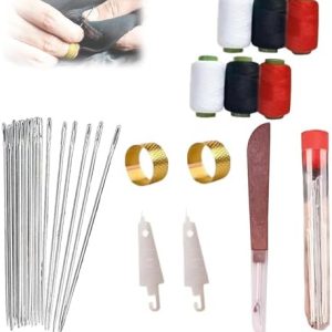 37PCS Sewing Tool Set,Needles Thread Hand Repair Tools,Complete Needle and Thread Kit for Hand Sewing,Portable DIY Sewing Tool Set for Beginners and Professional Crafters