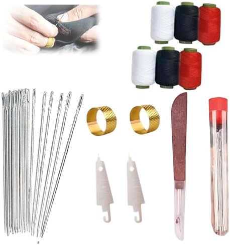 37PCS Sewing Tool Set,Needles Thread Hand Repair Tools,Complete Needle and Thread Kit for Hand Sewing,Portable DIY Sewing Tool Set for Beginners and Professional Crafters