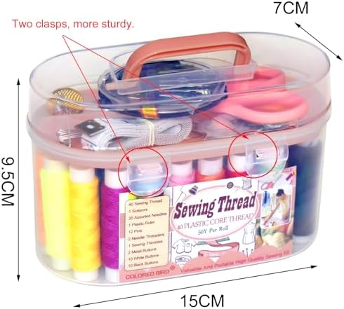 40 Spools of Sewing Thread,Gift Box Portable Basic Sewing Repair Kits (Orange) - Image 2