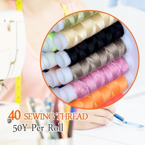 40 Spools of Sewing Thread,Gift Box Portable Basic Sewing Repair Kits (Orange) - Image 4