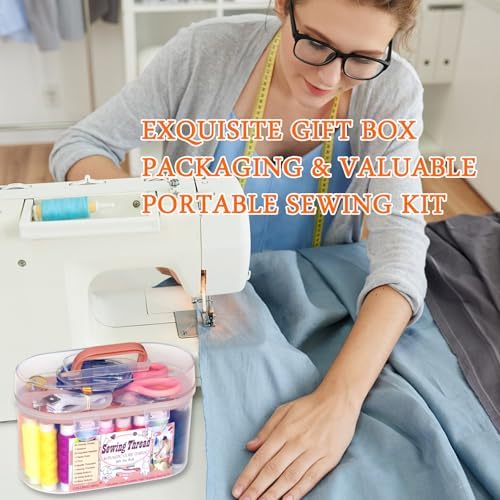 40 Spools of Sewing Thread,Gift Box Portable Basic Sewing Repair Kits (Orange) - Image 6