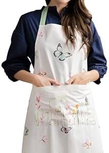 Maison d' Hermine 100% Cotton Apron for women with Pocket Kitchen Chef Apron for Men Cooking Gardening Server Waitress