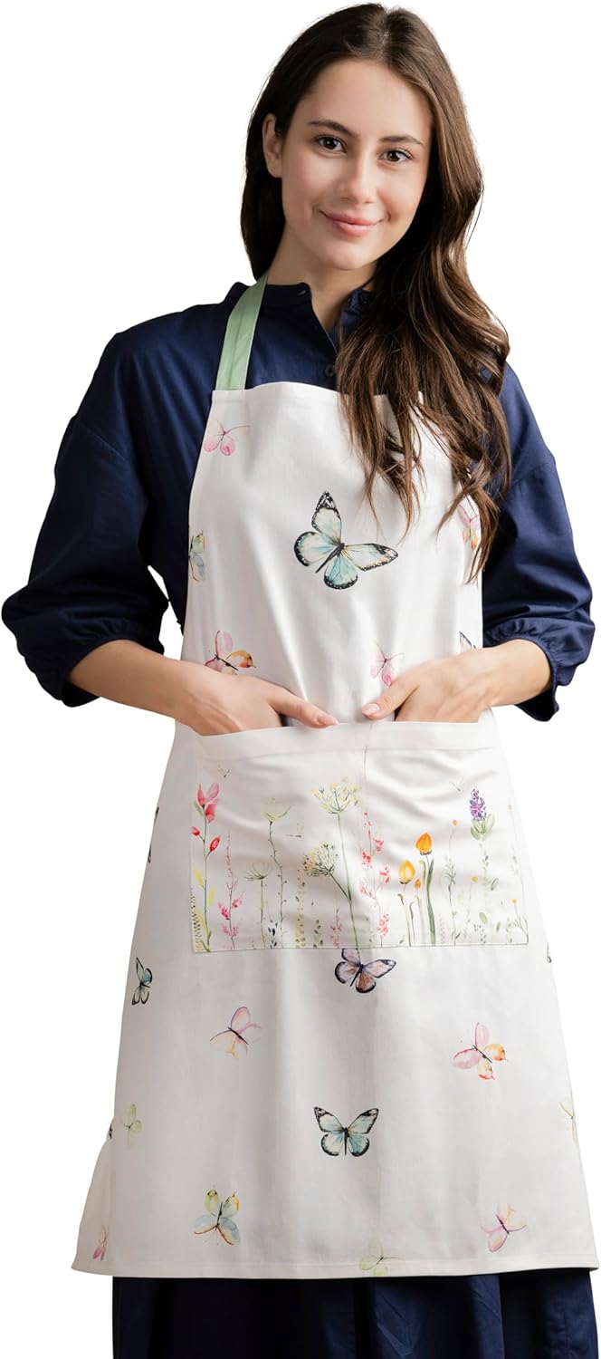 Maison d' Hermine 100% Cotton Apron for women with Pocket Kitchen Chef Apron for Men Cooking Gardening Server Waitress - Image 9